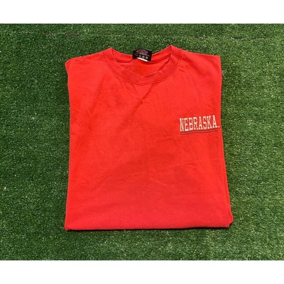 Sweat-shirt Vintage Nebraska Cornhuskers Années 90 - Rouge Taille M - Fruit Of The Loom